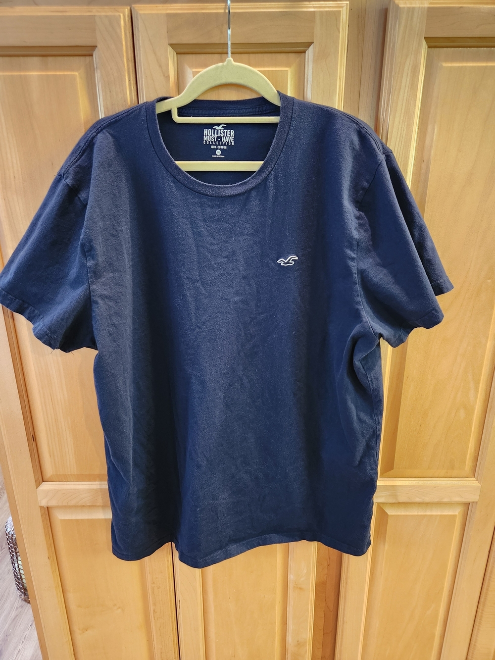 Hollister Navy Short Sleeve Logo Tee